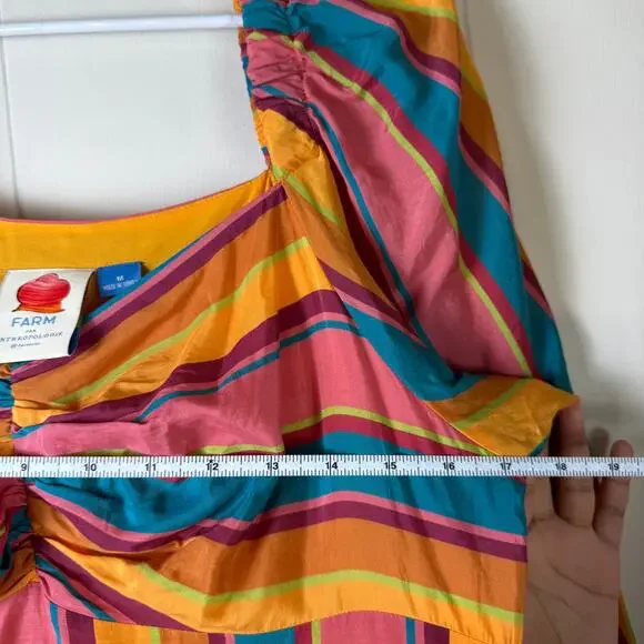 Farm Rio Rainbow Stripe Midi Dress